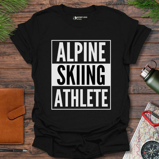 Black / S Alpine Skiing Athlete T-Shirt Natures-Path-Apparel