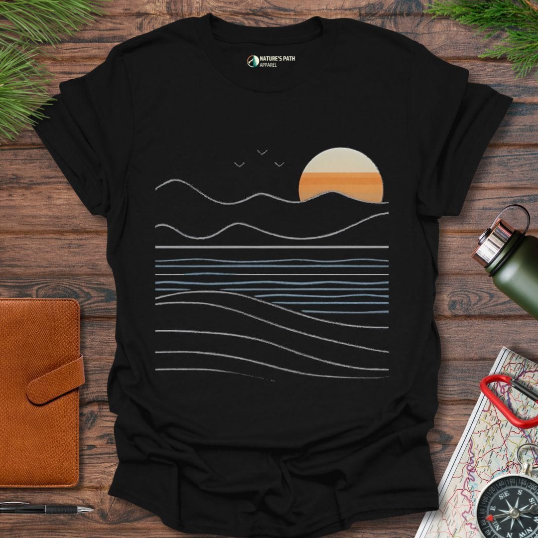 Black / S Calm waters T-Shirt Natures-Path-Apparel