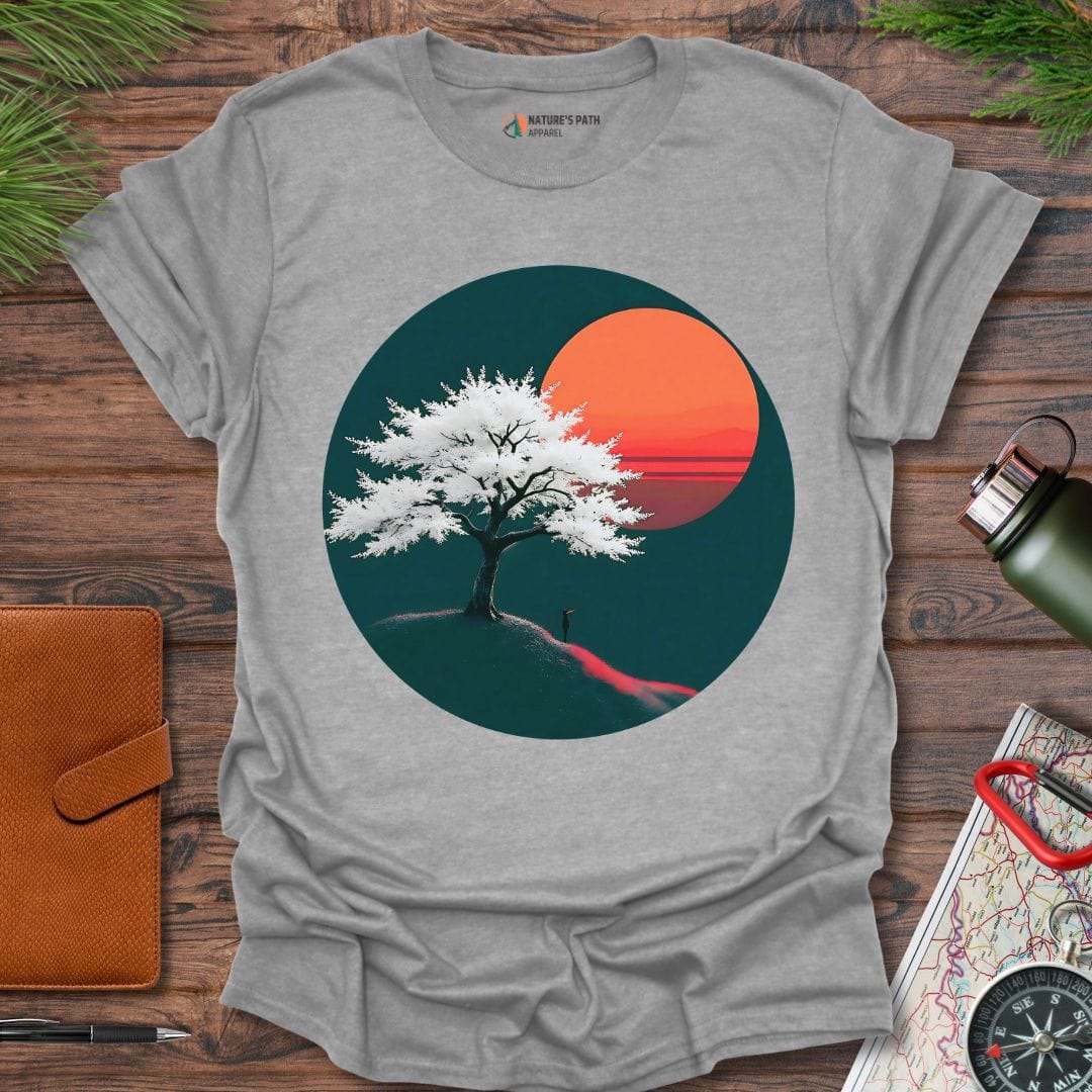 sport grey / S Cherry Blossom Serenity T-Shirt Natures-Path-Apparel