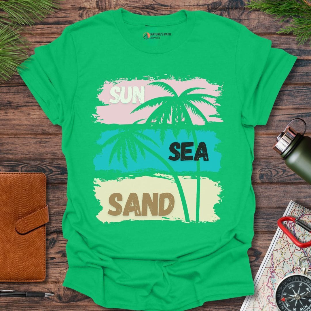 irish green / S Coastal Sun Sea Sand T-Shirt Natures-Path-Apparel