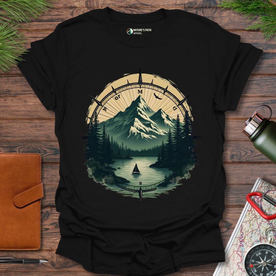 Black / S Compass Of Adventure T-Shirt Natures-Path-Apparel