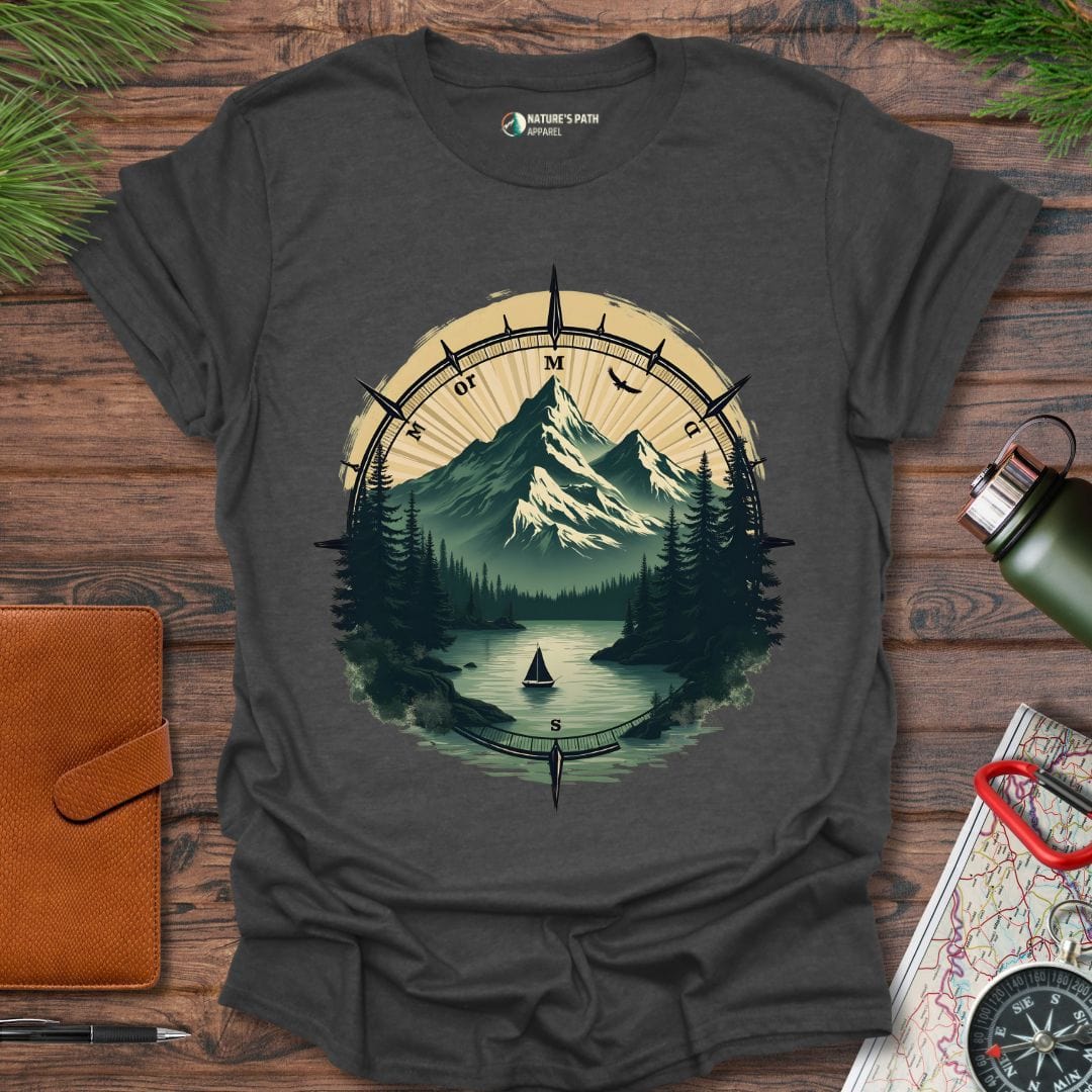 dark heather / S Compass Of Adventure T-Shirt Natures-Path-Apparel