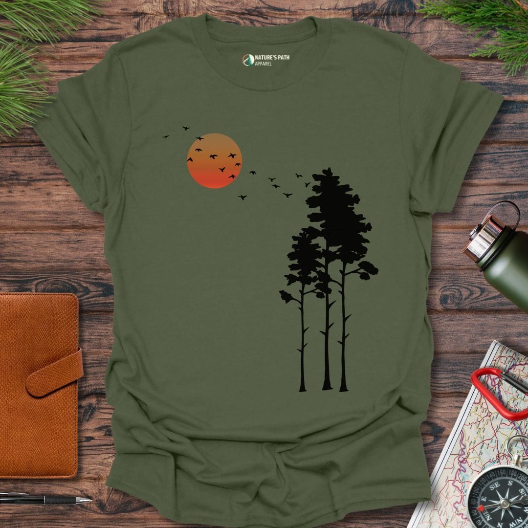 military green / S Echoes of Solitude T-Shirt Natures-Path-Apparel