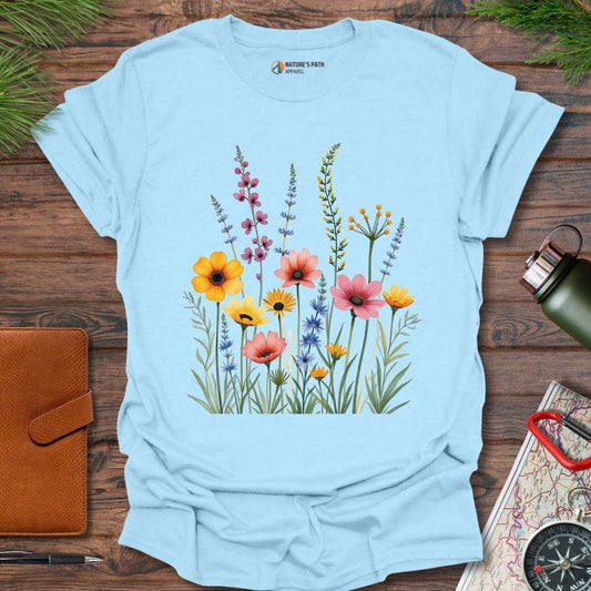 light blue / S Floral Harmony T-Shirt Natures-Path-Apparel