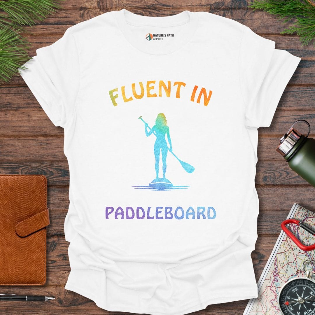 White / S Fluent In Paddleboarding T-Shirt Natures-Path-Apparel