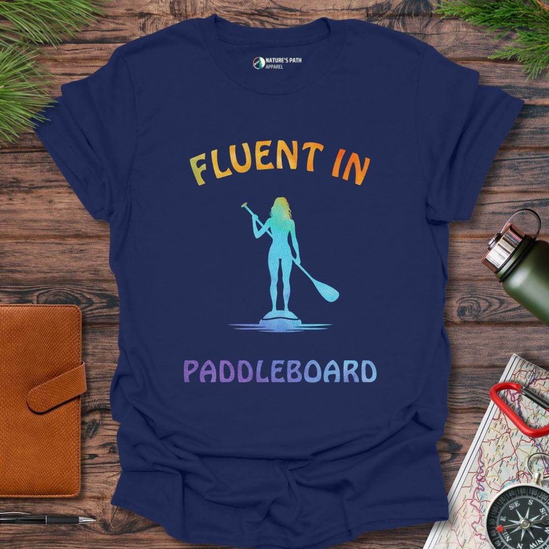 Navy / S Fluent In Paddleboarding T-Shirt Natures-Path-Apparel