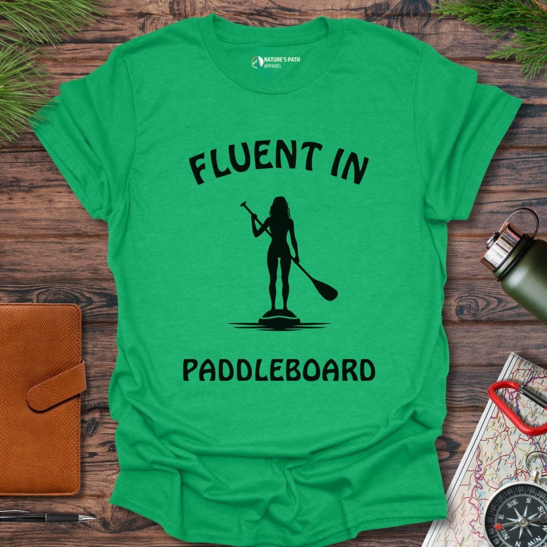 heather irish green / S Fluent In Paddleboarding T-Shirt Natures-Path-Apparel