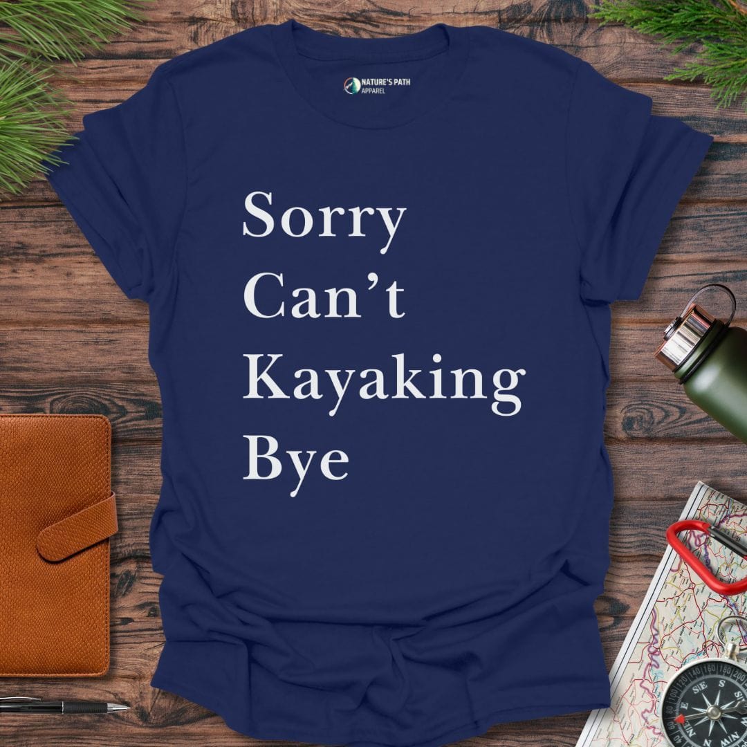 Navy / S Funny Kayaking T-Shirt Natures-Path-Apparel