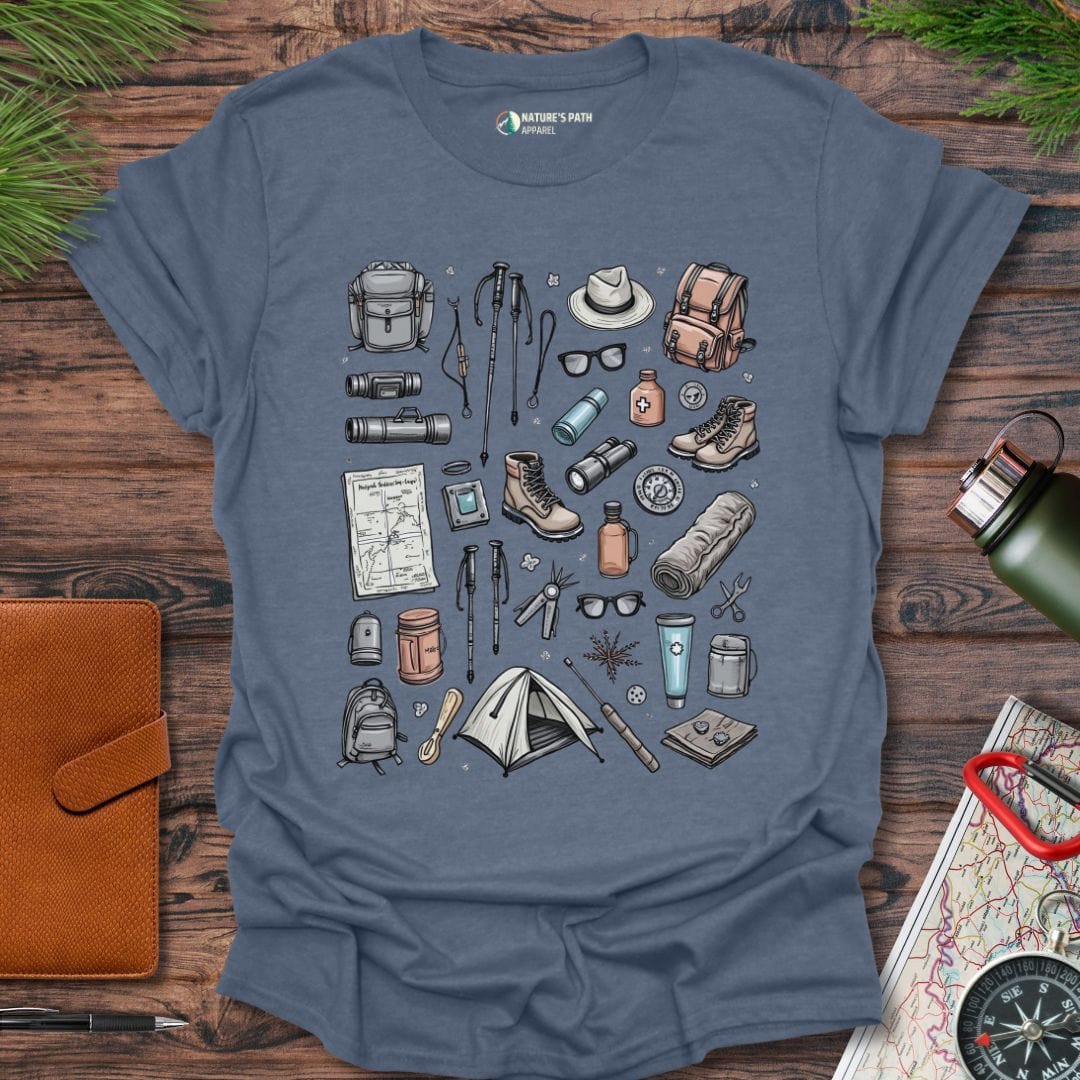 heather indigo / S Hiking Essentials T-Shirt Natures-Path-Apparel