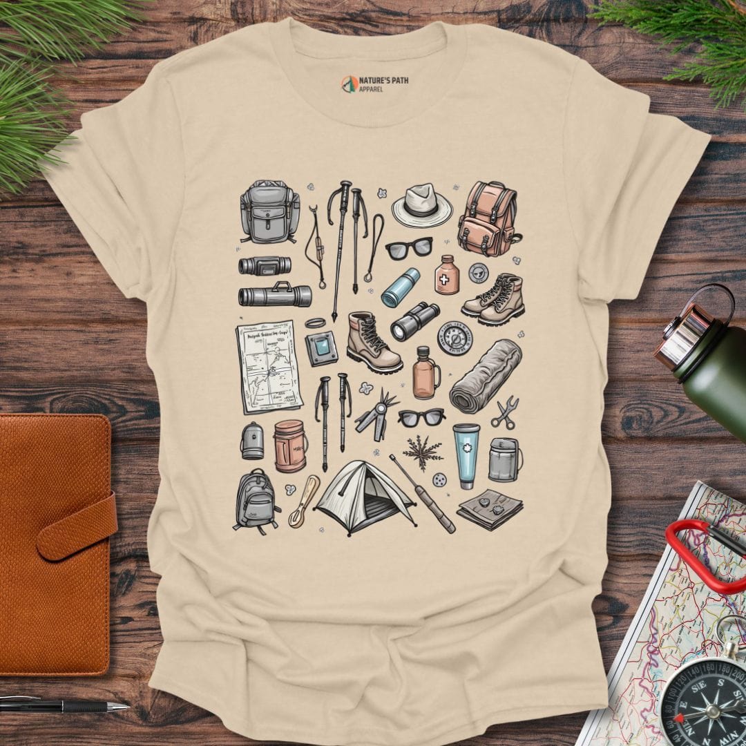 sand / S Hiking Essentials T-Shirt Natures-Path-Apparel