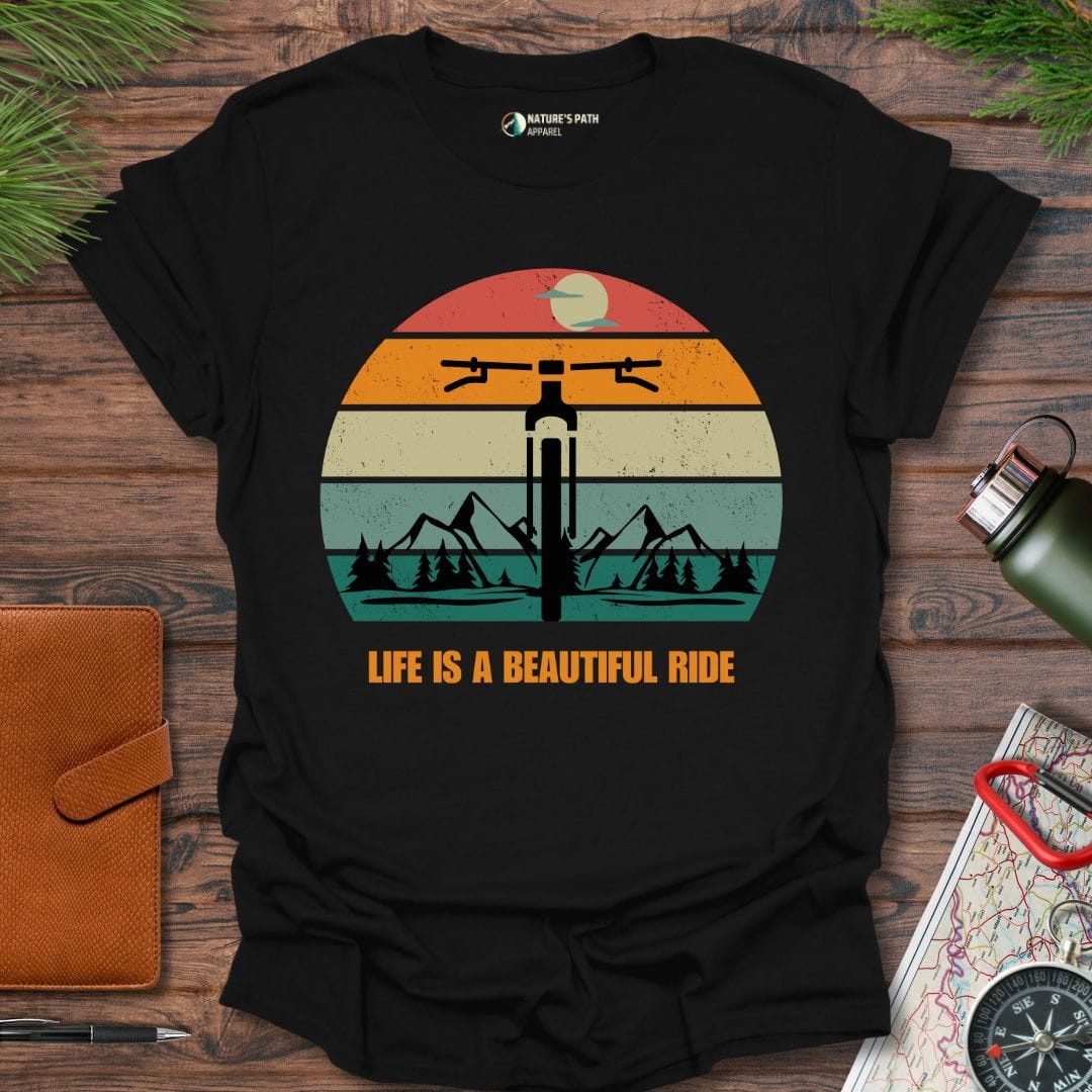 Black / S Life Is A Beautiful Ride T-Shirt Natures-Path-Apparel