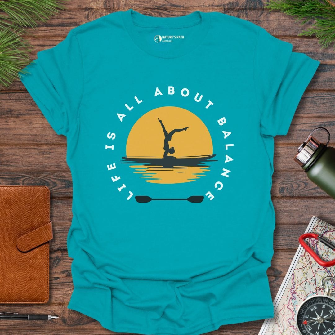 tropical blue / S Life Is All About Balance T-Shirt Natures-Path-Apparel