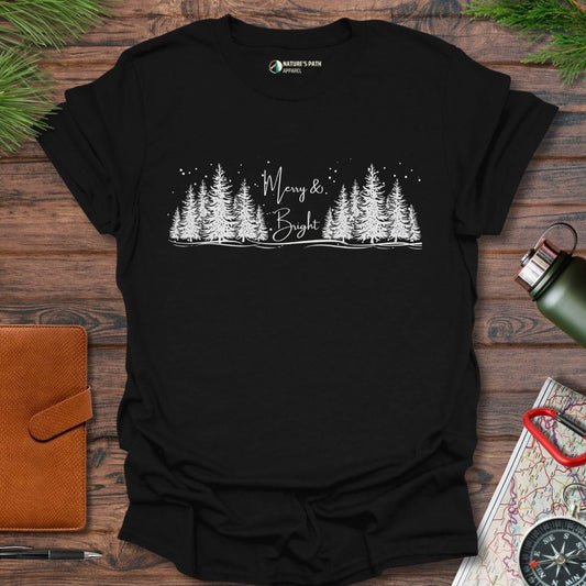 Black / S Merry & Bright T-Shirt Natures-Path-Apparel