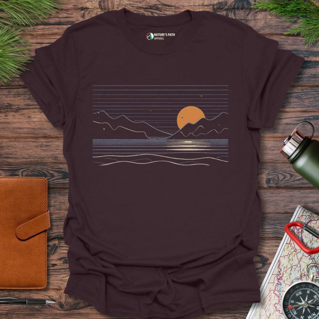 dark chocolate / S Minimalist Horizon T-Shirt Natures-Path-Apparel