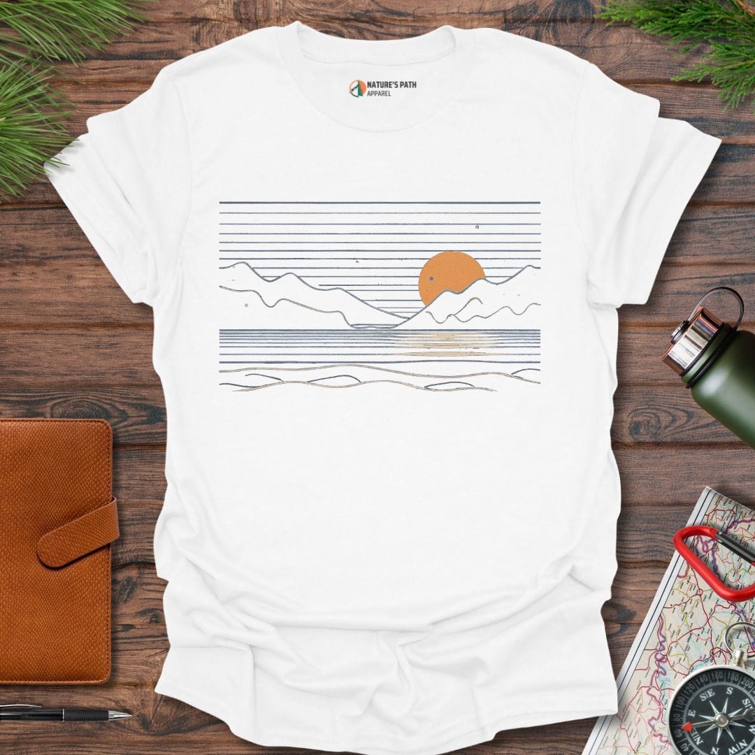 White / S Minimalist Horizon T-Shirt Natures-Path-Apparel