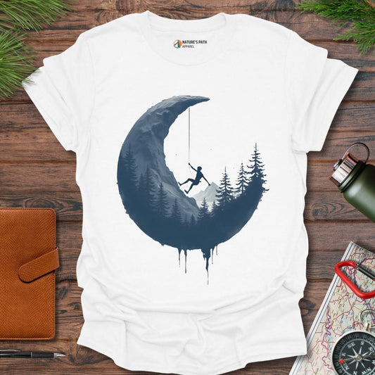 White / S Moon Climbing T-Shirt Natures-Path-Apparel