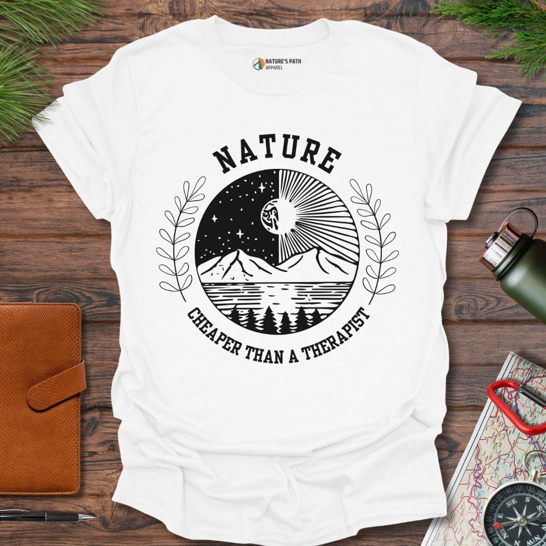 White / S Nature, Cheaper Than A Therapist T-Shirt Natures-Path-Apparel