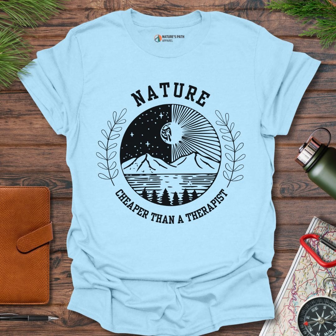 light blue / S Nature, Cheaper Than A Therapist T-Shirt Natures-Path-Apparel