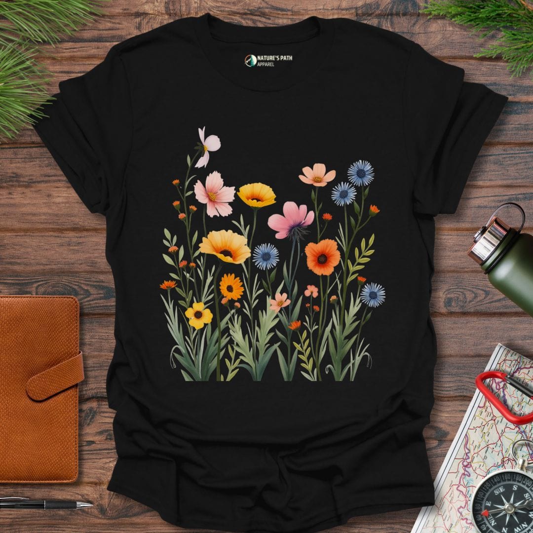 Black / S Nature's Blossom T-Shirt Natures-Path-Apparel