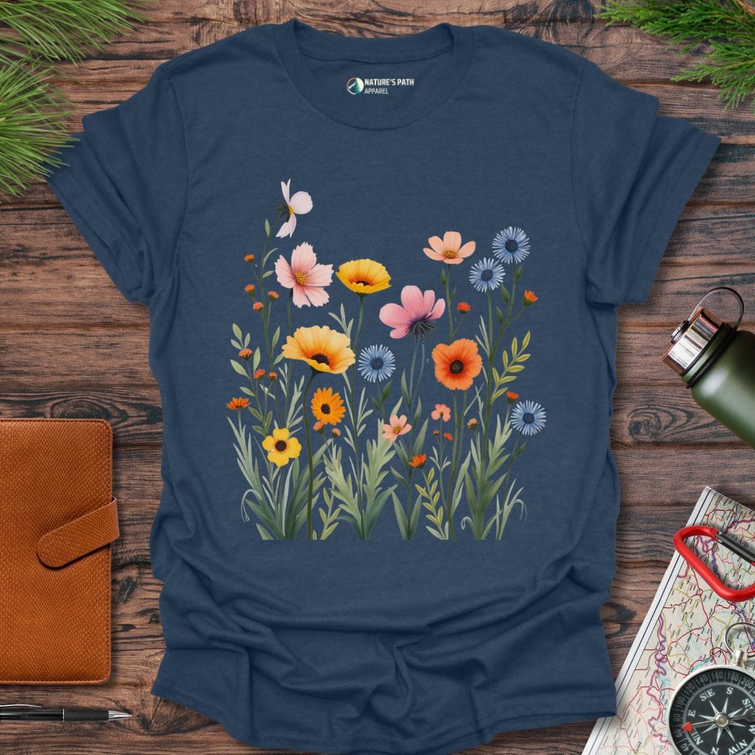 heather navy / S Nature's Blossom T-Shirt Natures-Path-Apparel