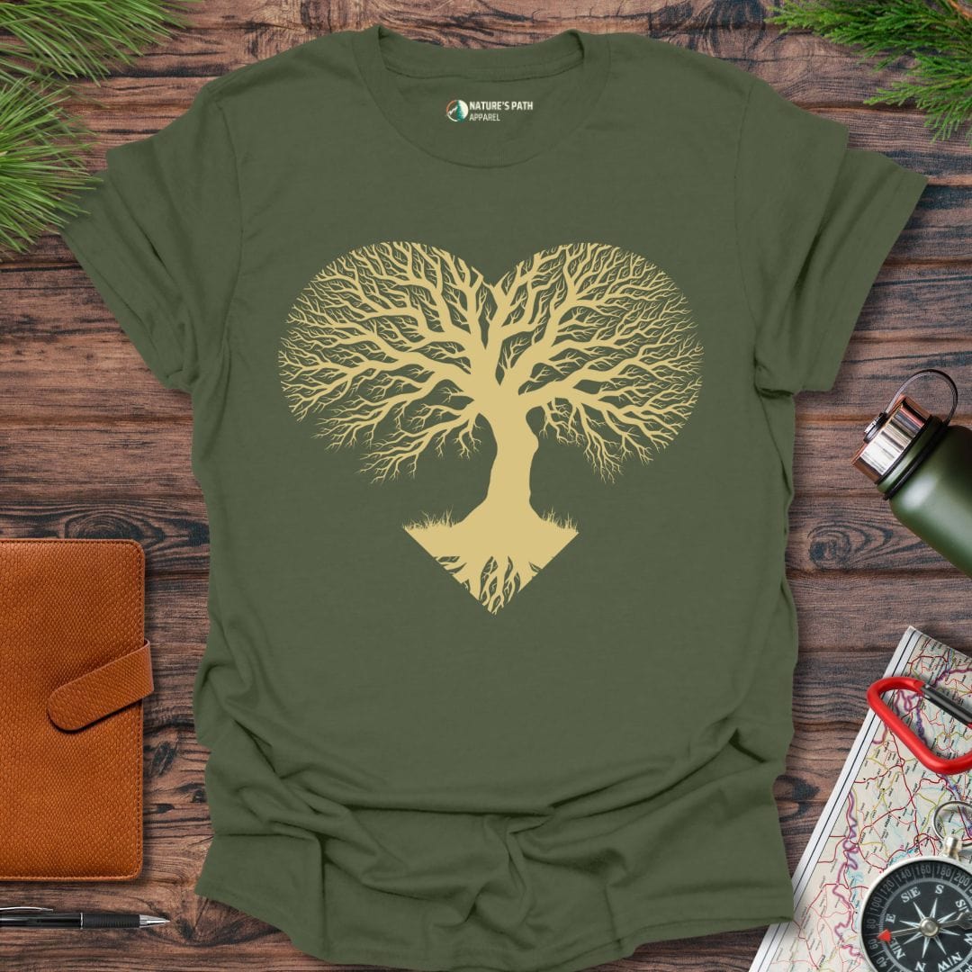 military green / S Roots of love T-Shirt Natures-Path-Apparel