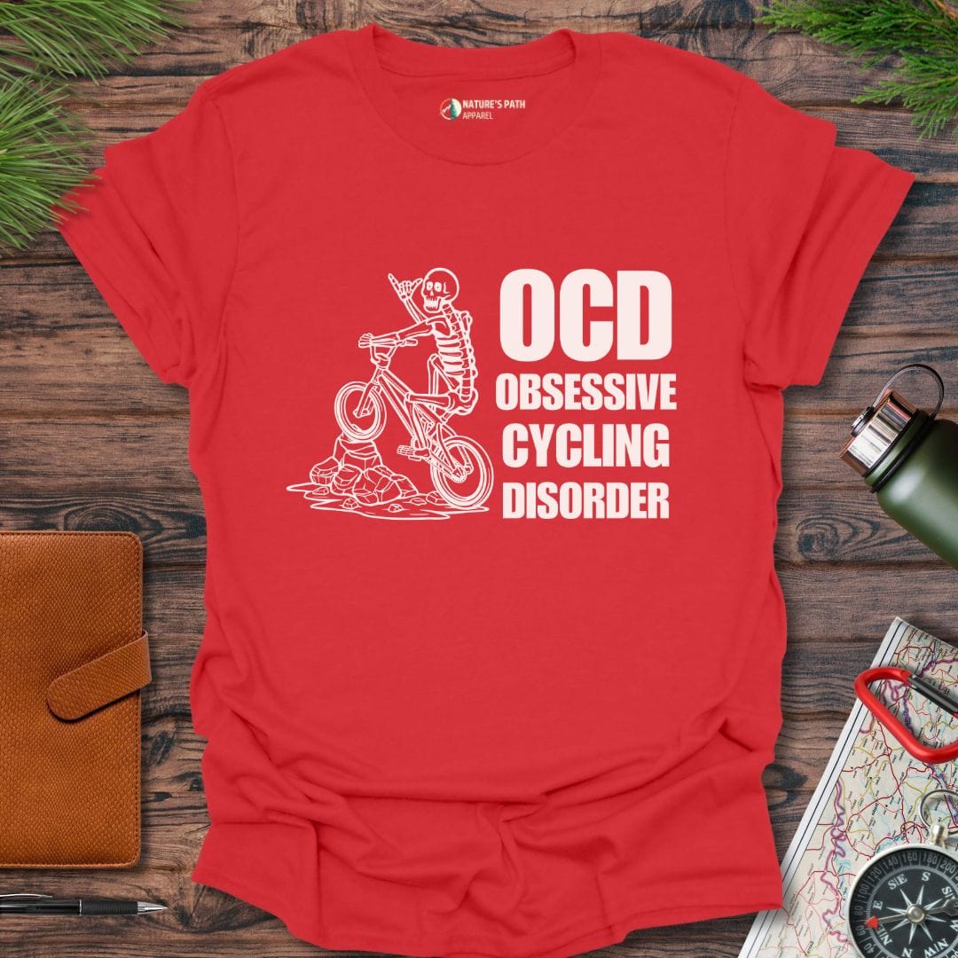 Red / S Skeleton Cycling OCD T-Shirt Natures-Path-Apparel