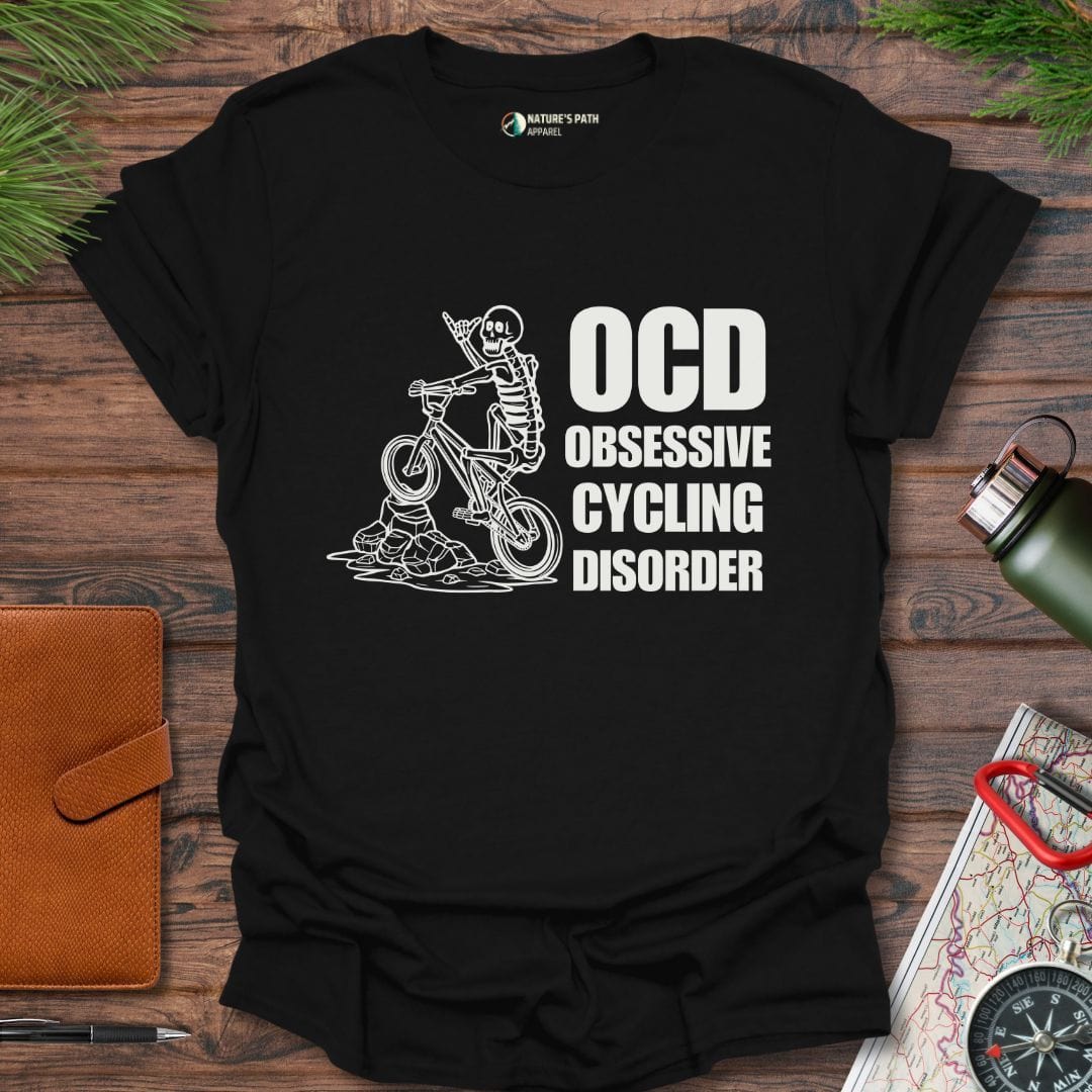 Black / S Skeleton Cycling OCD T-Shirt Natures-Path-Apparel