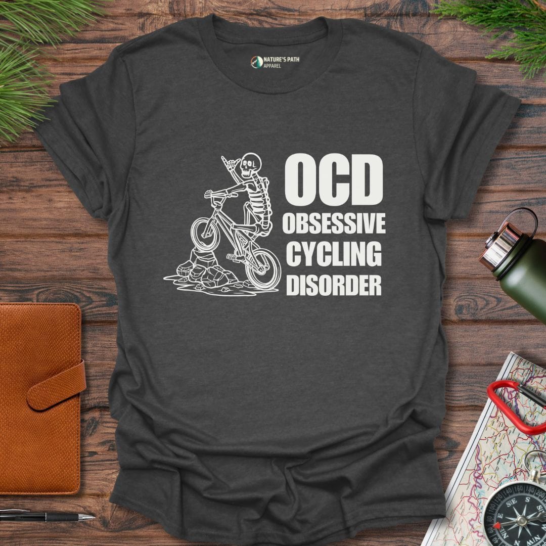 dark heather / S Skeleton Cycling OCD T-Shirt Natures-Path-Apparel