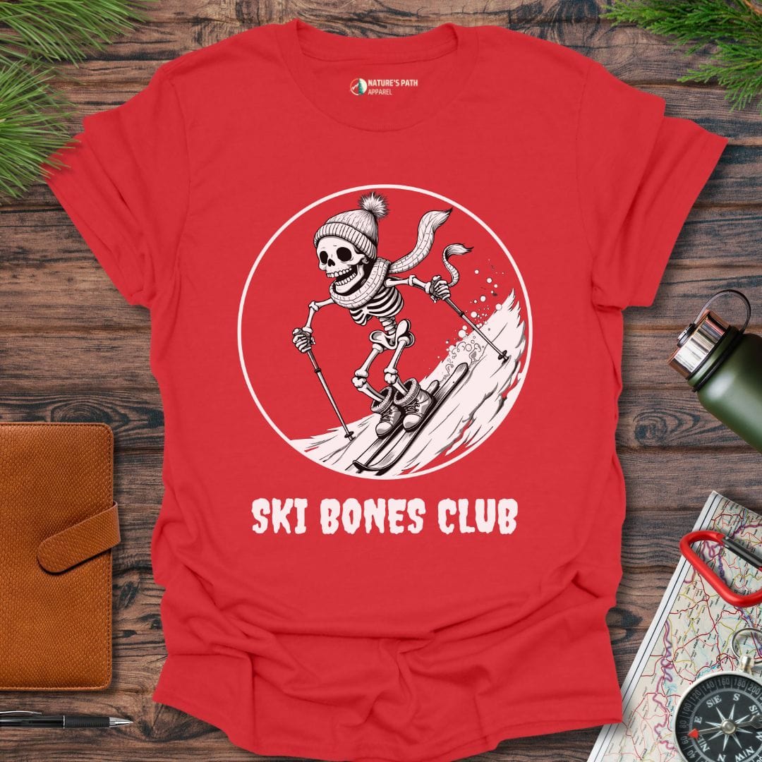 Red / S Ski Bones Club T-Shirt Natures-Path-Apparel