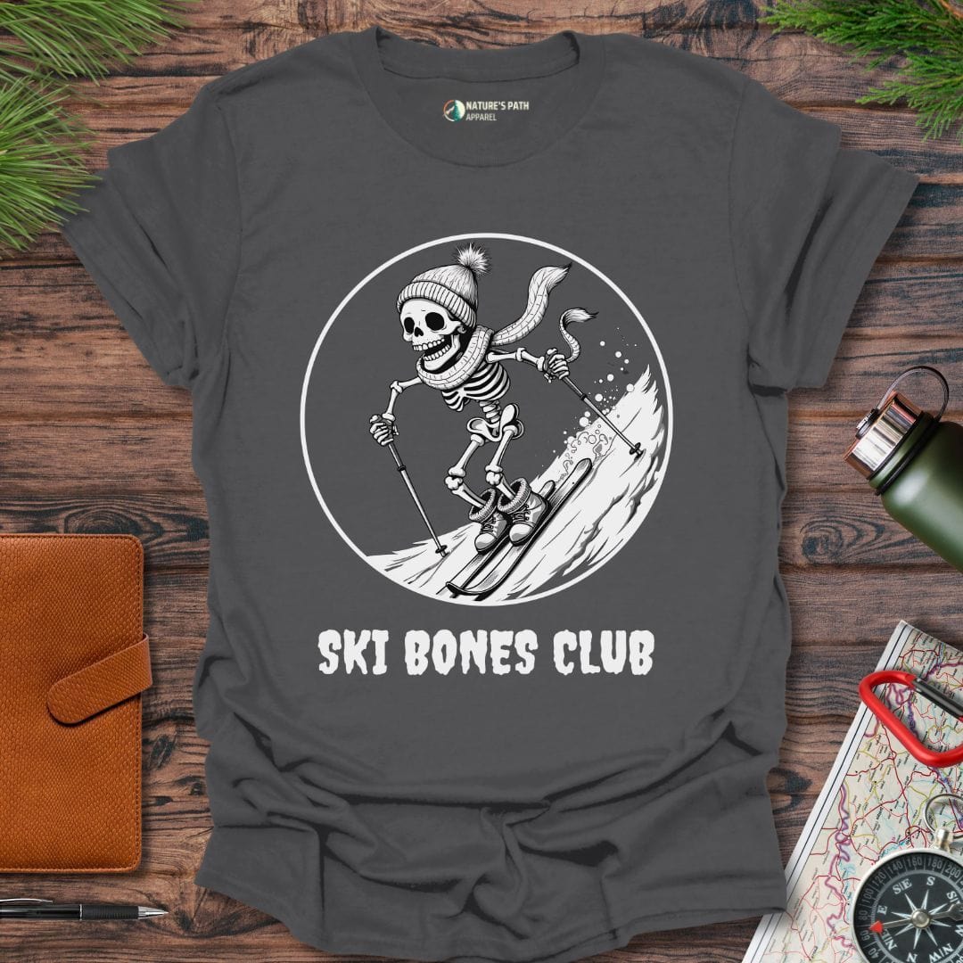 charcoal / S Ski Bones Club T-Shirt Natures-Path-Apparel