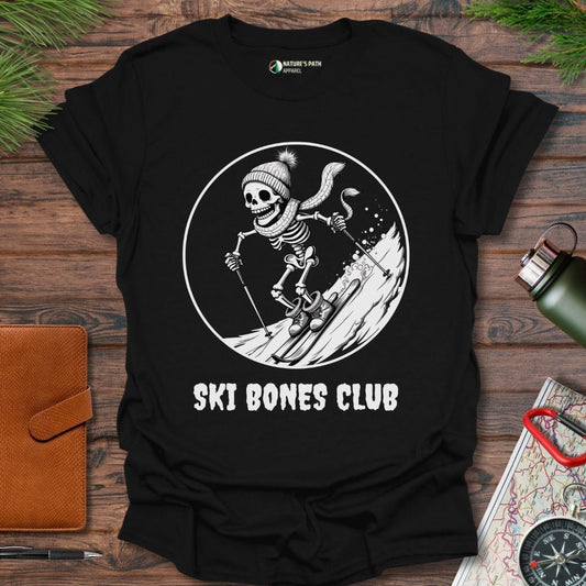 Black / S Ski Bones Club T-Shirt Natures-Path-Apparel