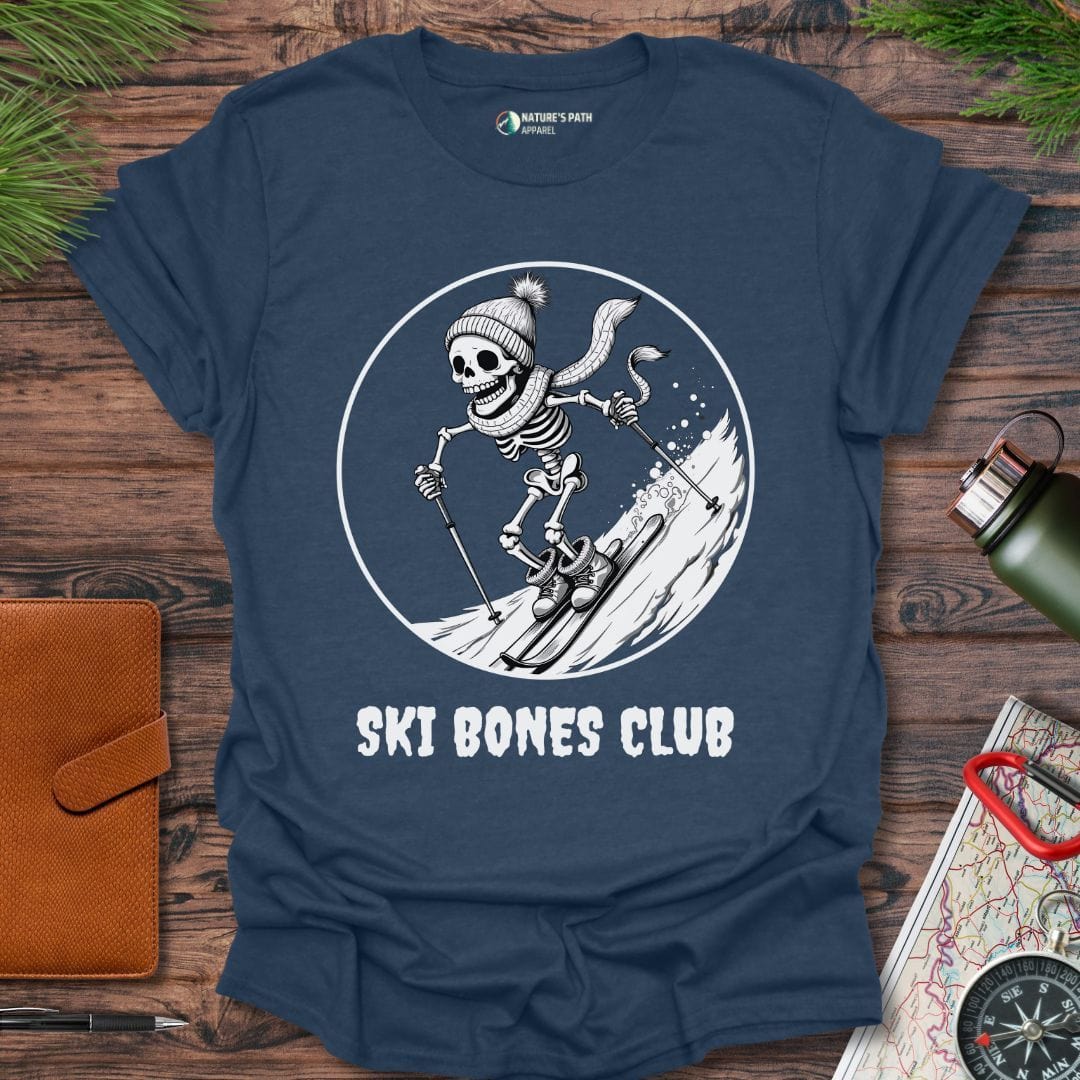 heather navy / S Ski Bones Club T-Shirt Natures-Path-Apparel