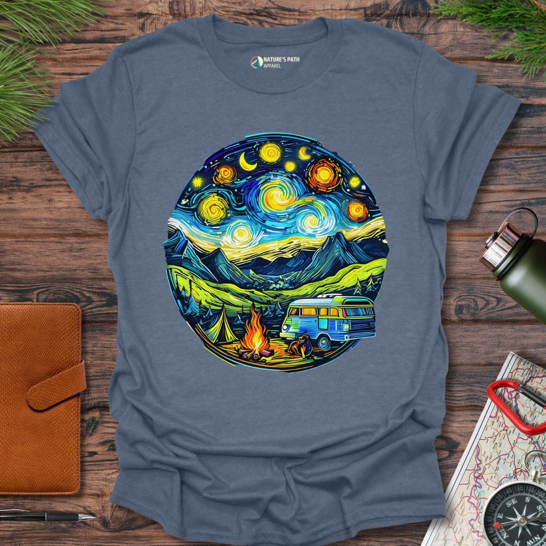 heather indigo / S Starlit Mountain Escape T-Shirt Natures-Path-Apparel