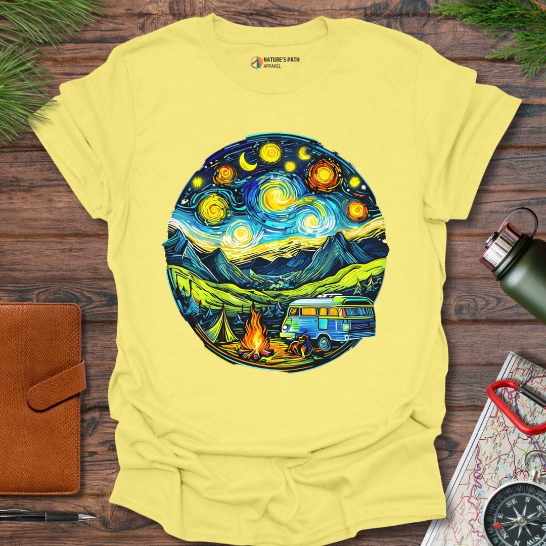 cornsilk / S Starlit Mountain Escape T-Shirt Natures-Path-Apparel