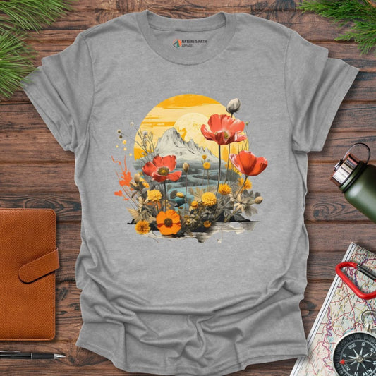 sport grey / S Sunlit Blossoms T-Shirt Natures-Path-Apparel