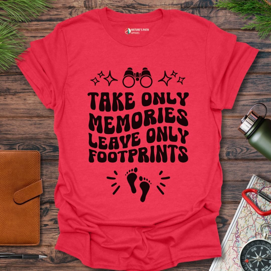 heather red / S Take Only Memories, Leave Only Footprints T-Shirt Natures-Path-Apparel