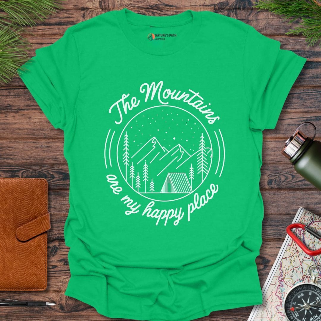 irish green / S The Mountains Are My Happy Place - I T-Shirt Natures-Path-Apparel