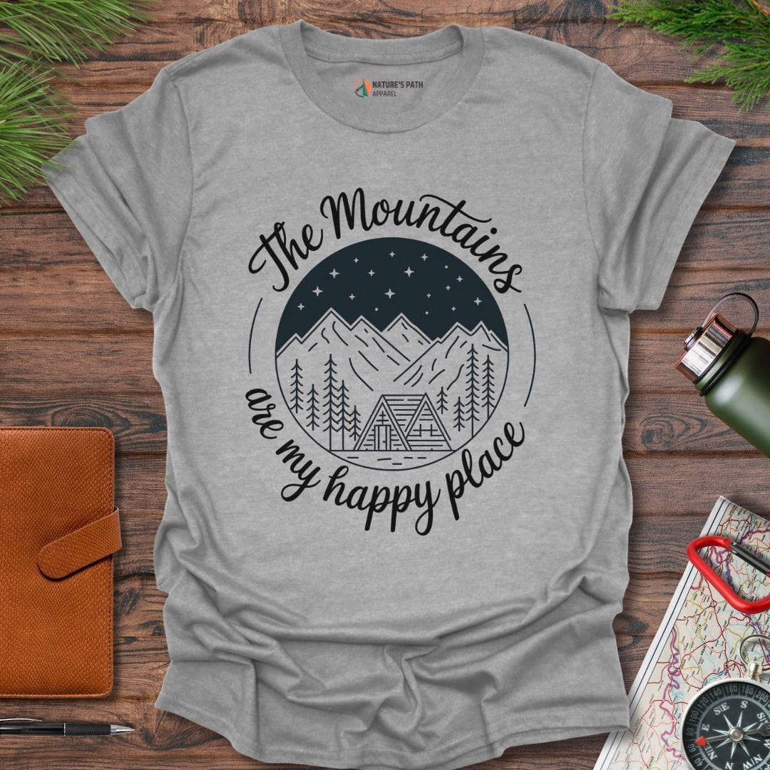 sport grey / S The Mountains Are My Happy Place -II T-Shirt Natures-Path-Apparel