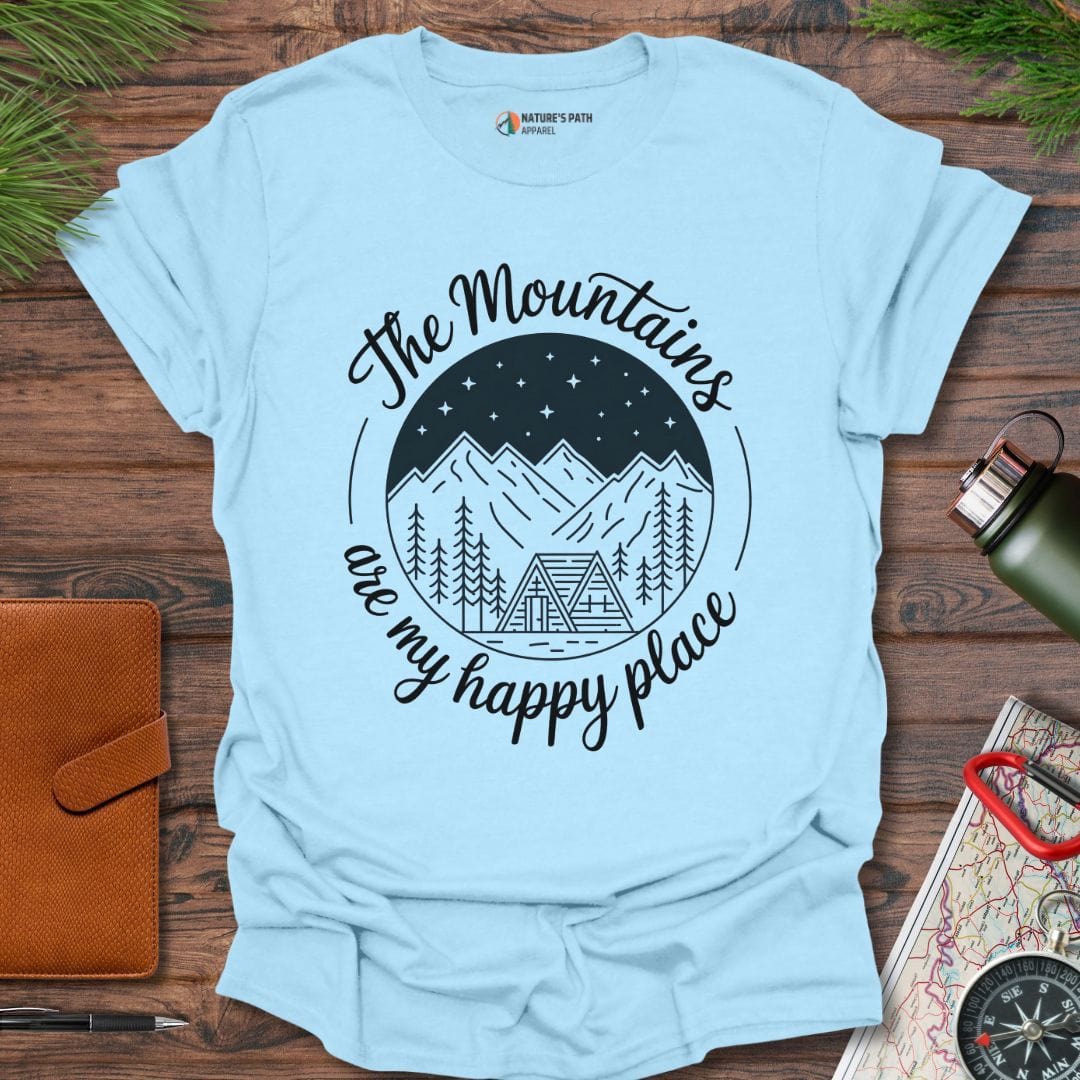 light blue / S The Mountains Are My Happy Place -II T-Shirt Natures-Path-Apparel