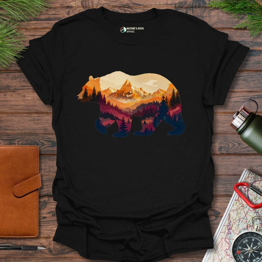 Black / S Wild Horizon Bear T-Shirt Natures-Path-Apparel